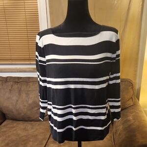 Chaps Classics Black and White Cotton Shirt